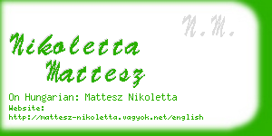 nikoletta mattesz business card